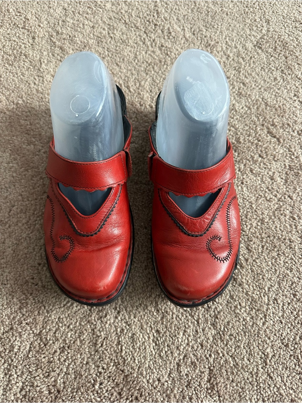Josef Seibel Red Leather Strap Mules
